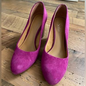 Franco Sarto Magenta Suede Block Heels